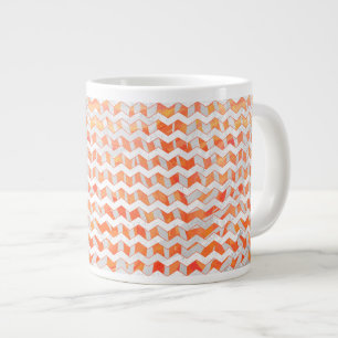 Zebra Chevron Oranje en wit Grote Koffiekop