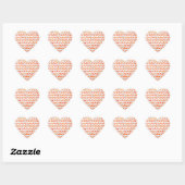 Zebra Chevron Oranje en wit Hart Sticker (Vel)