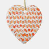 Zebra Chevron Oranje en wit Keramisch Ornament (Rechts)