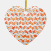Zebra Chevron Oranje en wit Keramisch Ornament (Voorkant)