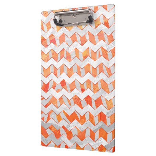 Zebra Chevron Oranje en wit Klembord (Links)