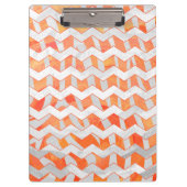 Zebra Chevron Oranje en wit Klembord (Voorkant)