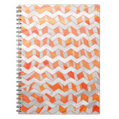 Zebra Chevron Oranje en wit Notitieboek (Voorkant)