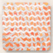 Zebra Chevron Oranje en wit Onderzetter (Voorkant)
