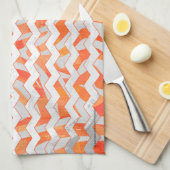 Zebra Chevron Oranje en wit Theedoek (Quarter Fold)