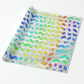 Zebra Chevron Rainbow en White Print Cadeaupapier (Uitgerold)