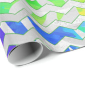 Zebra Chevron Rainbow en White Print Cadeaupapier (Rol Hoek)