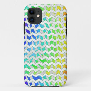 Zebra Chevron Rainbow en White Print Case-Mate iPhone Case