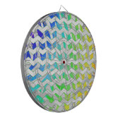 Zebra Chevron Rainbow en White Print Dartbord (Voorkant Links)