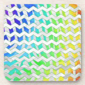 Zebra Chevron Rainbow en White Print Drankjes Onderzetter (Voorkant)