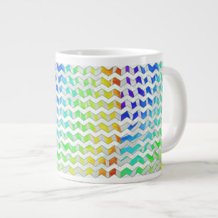 Zebra Chevron Rainbow en White Print Grote Koffiekop