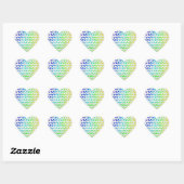 Zebra Chevron Rainbow en White Print Hart Sticker (Vel)