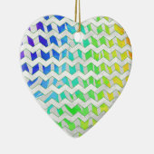 Zebra Chevron Rainbow en White Print Keramisch Ornament (Rechts)