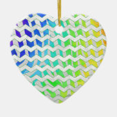 Zebra Chevron Rainbow en White Print Keramisch Ornament (Voorkant)