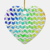 Zebra Chevron Rainbow en White Print Keramisch Ornament (Achterkant)