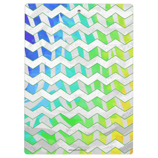 Zebra Chevron Rainbow en White Print Klembord (Achterkant)