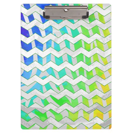 Zebra Chevron Rainbow en White Print Klembord (Voorkant)