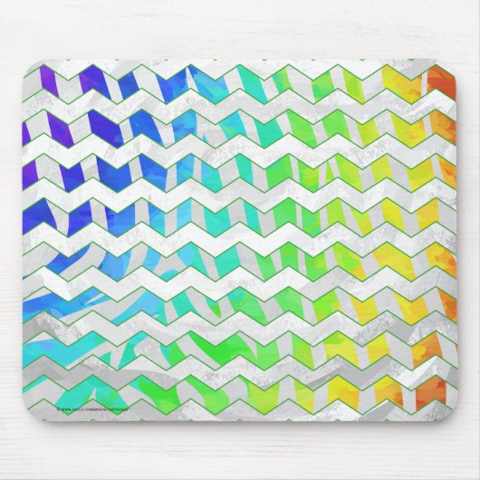 Zebra Chevron Rainbow en White Print Muismat (Voorkant)