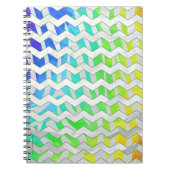 Zebra Chevron Rainbow en White Print Notitieboek (Voorkant)