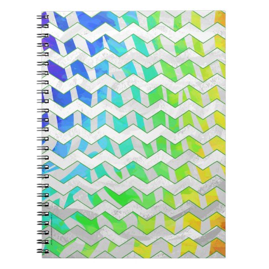 Zebra Chevron Rainbow en White Print Notitieboek (Voorkant)