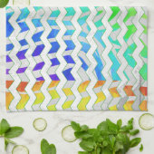 Zebra Chevron Rainbow en White Print Theedoek (Gevouwen)