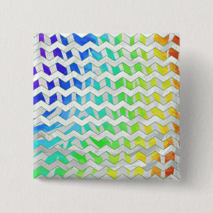 Zebra Chevron Rainbow en White Print Vierkante Button 5,1 Cm