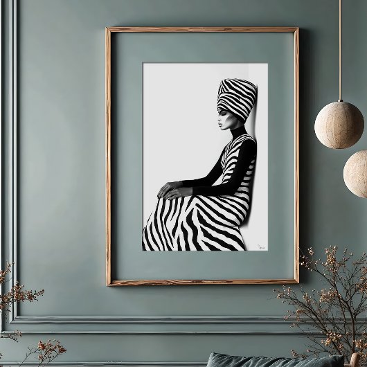 Zebra Chic: grafische monochrome Mode Poster