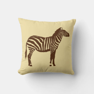 Zebra - Chocolade Brown en Camel Tan Kussen