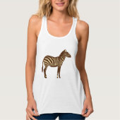 Zebra - Chocolade Brown en Camel Tan Tanktop (Voorkant)