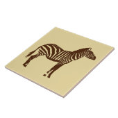 Zebra - Chocolade Brown en Camel Tan Tegeltje (Zijkant)