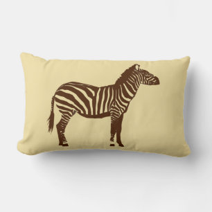 Zebra - Chocoladebruin en kameelbruin Kussen