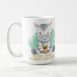 zebra citaat cartoon drinken bobba thee koffiemok