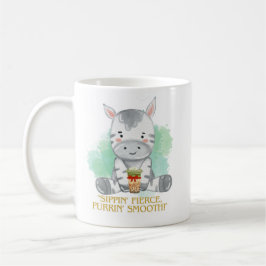 zebra citaat cartoon drinken bobba thee koffiemok