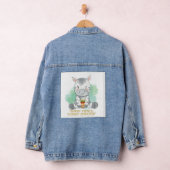 zebra citaat cartoon drinkend bobba-thee denim jacket (Hangar)