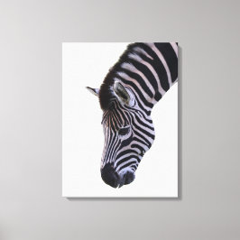 Zebra Close-Up | Black & White Wildlife Wall Art Canvas Afdruk