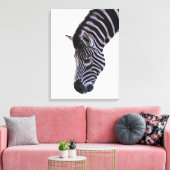 Zebra Close-Up | Black & White Wildlife Wall Art Canvas Afdruk (Insitu (Woonkamer))