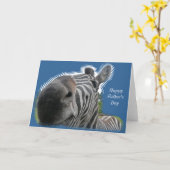 Zebra Close-up - Happy Vaderdag Kaart (Gele Bloem)