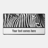Zebra close-up in zwart&wit bureaumat (Voorkant)
