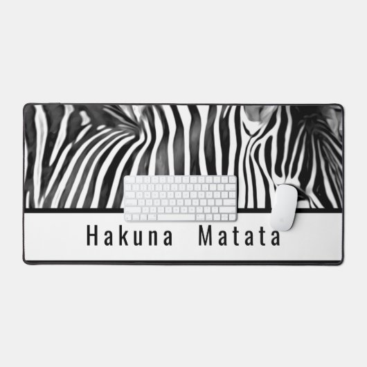 Zebra close-up in zwart-wit bureaumat (Keyboard & Muis)