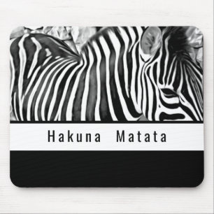 Zebra close-up in zwart-wit muismat