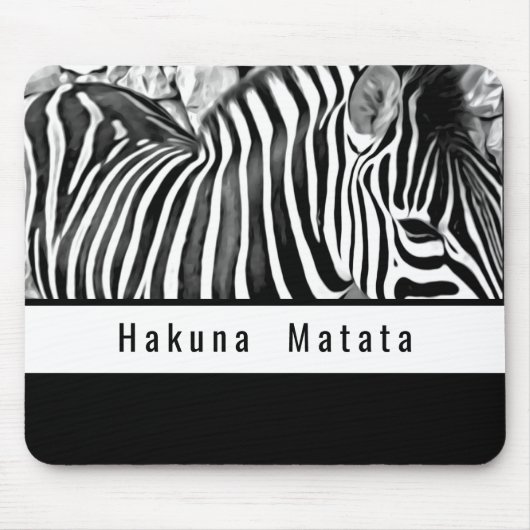 Zebra close-up in zwart-wit muismat (Voorkant)