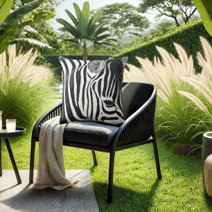 Zebra close-up moderne kunst buitenkussen