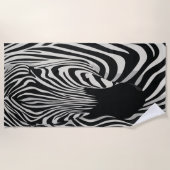 Zebra Close-Up Zwart-Wit Kunst Strandlaken (Voorkant)