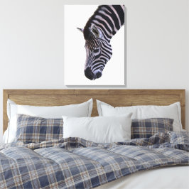 Zebra Close-Up | Zwarte & Witte Wilde Dieren Muurk Canvas Afdruk