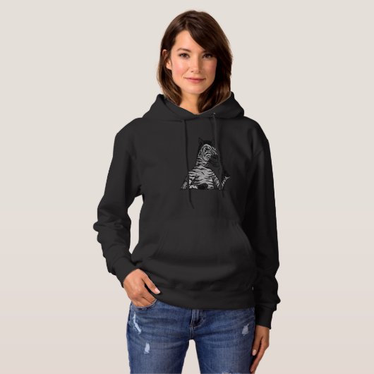Zebra Coffee Drinker White Hoodie (Voorkant volledig)