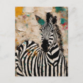 Zebra Collage Briefkaart (Voorkant)