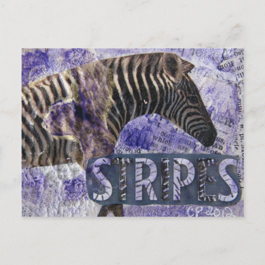 Zebra Collage Briefkaart (Voorkant)