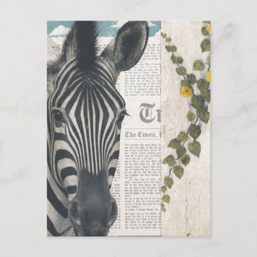 Zebra Collage Briefkaart (Voorkant)