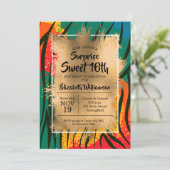 Zebra Colorful Sweet 16th Birthday Invitations (Staand voorkant)