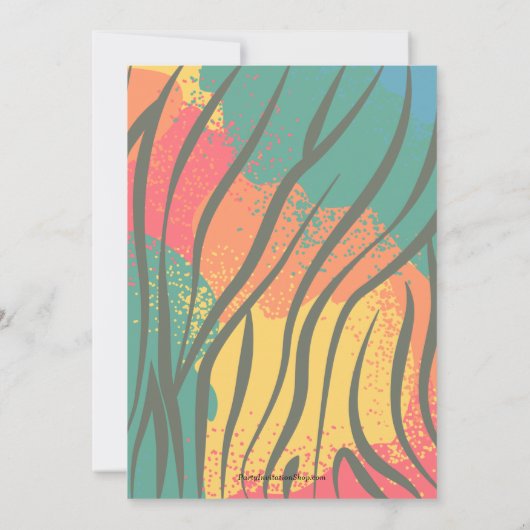 Zebra Colorful Sweet 16th Birthday Invitations (Achterkant)